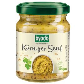 Mustar mediu cu boabe de mustar FARA GLUTEN 125ml Byodo - - Roveli
