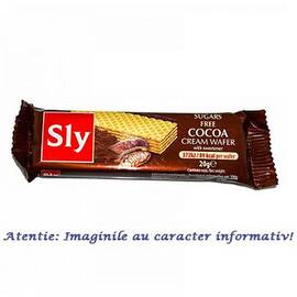 Napolitane cu Crema de Ciocolata Fara Zahar 20 g Sly Nutritia - - Roveli