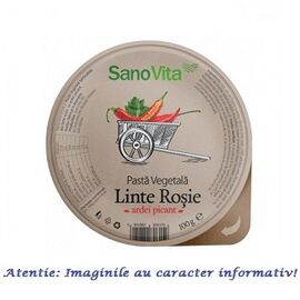Roveli - Pasta Vegetala Tartinabila (Pate) din Linte Rosie cu Ardei Picat 100 g SanoVita-
