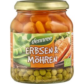 Mazare cu morcovi eco la borcan 350g Dennree - - Roveli