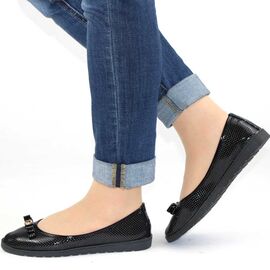 ​Balerini de dama perforati, usori si comozi cu fundita F-18-BLACK, Marime (12): 36* - - Roveli