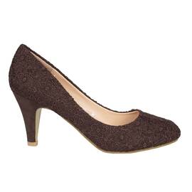 Pantofi dama aspect brodat maro XH15-1-M, Culoare (12): Maro, Marime (12): 37 - - Roveli