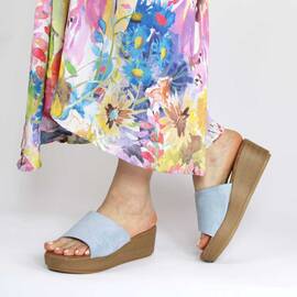 Papuci dama de vara cu talpa groasa, ortopedica FB-0071-BLUE, Marime (12): 37 - - Roveli