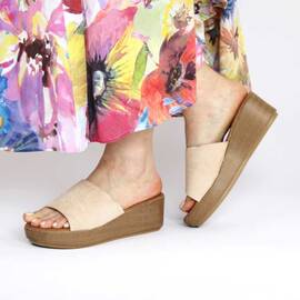 Papuci dama de vara cu talpa groasa, ortopedica FB-0071-BEIGE, Marime (12): 39 - - Roveli