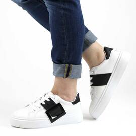 Pantofi sport casual de dama accesorizati cu catarama detasabila LA813-BLACK, Marime (12): 39 - - Roveli