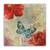 Tablou Canvas - Regal, Flori, Bujori, Fluture, Marime: 60 x 60 cm - - Roveli