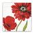 Tablou Canvas -Flori, Vintage, Mac Rosu, Marime: 60 x 60 cm - - Roveli