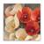 Tablou Canvas -Floral, Vintage, Papadie, Alb, Rosu, Marime: 60 x 60 cm - - Roveli