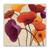 Tablou Canvas -Floral, Vintage, Papadie, Violet, Rosu, Marime: 60 x 60 cm - - Roveli