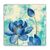 Tablou Canvas - Floral, Vintage, Albastru, Lalea, Marime: 60 x 60 cm - - Roveli