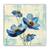 Tablou Canvas - Floral, Vintage, Albastru, Narcis, Marime: 60 x 60 cm - - Roveli