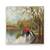 Tablou Canvas - Oameni, Plimbare, Lac, Umbrela, Rosu, Marime: 60 x 60 cm - - Roveli