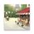 Tablou Canvas - Paris, Turnul Eiffel, Cafenea, Paris, Strada, Terasa, Marime: 60 x 60 cm - - Roveli