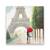 Tablou Canvas - Paris, Turnul Eiffel, Romantic, Cuplu, Umbrela, Rosu, Marime: 60 x 60 cm - - Roveli
