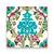 Tablou Canvas - Ikat III, Floral, Marime: 60 x 60 cm - - Roveli
