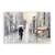 Tablou Canvas - Oras, Cladiri, Oameni, Umbrela, Toamna, Pictura, Marime: 80 x 120 cm - - Roveli