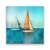 Tablou Canvas - Nautic, Vapor, Mare, Pictura, Albastru, Marime: 60 x 60 cm - - Roveli