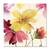 Tablou Canvas - Briza de Vara I, Flori, Galben, Roz, Marime: 70 x 70 cm - - Roveli