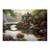 Tablou Canvas - Serenitate Completa, Lac, Liniste, Seara, Pod, Marime: 60 x 80 cm - - Roveli