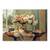 Tablou Canvas - Buchet de Trandafiri Roz, Vaza, Masa, Carti, Lumanare, Geam, Marime: 60 x 80 cm - - Roveli