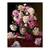 Tablou Canvas - Bujori in Vaza Japoneza, Petale Roz, Retro, Marime: 60 x 75 cm - - Roveli
