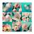 Tablou Canvas - Mosaic din Trandafiri, Turcoaz, Marime: 70 x 70 cm - - Roveli