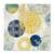Tablou Canvas - Inele Aurii I, Abstract, Galben, Retro, Albastru, Marime: 60 x 60 cm - - Roveli
