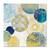 Tablou Canvas - Inele Aurii II, Abstract, Galben, Retro, Albastru, Marime: 60 x 60 cm - - Roveli