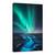 Tablou Canvas - Verde Vs Albastru, Noapte, Aurora Borealis, Stea, Cascada, Rau, Marime: 80 x 120 cm - - Roveli