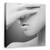 Tablou Canvas - Alb, Fata, Portret, Mana, Timid, Marime: 90 x 90 cm - - Roveli