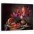 Tablou Canvas - Natura Moarta, Pepene Galben, Fructe, Mar, Vaza, Flori, Vara, Marime: 60 x 75 cm - - Roveli