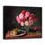 Tablou Canvas - Natura Moarta Cu Un Buchet De Trandafiri si Fructe, Fructe, Marime: 75 x 100 cm - - Roveli