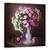 Tablou Canvas - Un Buchet De Crizanteme, Roz, Vaza, Cana, Ceai, Cafea, Marime: 90 x 90 cm - - Roveli