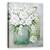 Tablou canvas - Flori, Primavara, Alb, Vaza De Sticla, Pictura, Marime: 60 x 75 cm - - Roveli