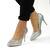 ​Pantofi stiletto de dama, decorati cu glitter argintiu 608-1-SILVER, Culoare (12): Argintiu, Marime (12): 35* - - Roveli