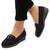 ​Mocasini de dama din piele naturala cu accesoriu metalizat, maro 5367-BROWN, Culoare (12): Maro, Marime (12): 37 - - Roveli
