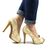 Pantofi eleganti cu platforma de dama ,decupati in varf cu dantela si insertii aurii A20-6-CHAMPAGNE, Marime (12): 40 - 4- Roveli