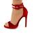 ​Sandale de dama elegante din catifea cu bareta transparenta H12-RED, Culoare (12): Rosu, Marime (12): 40 - - Roveli