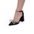 Pantofi dama cu toc patrat si brosa cu pietre din satin Negri Dover, Culoare (12): Negru, Marime (12): 36 - - Roveli