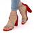 Sandale de dama elegante, cu toc inalt si gros 3008-121-RED, Culoare (12): Rosu, Marime (12): 36** - - Roveli