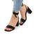​Sandale de dama, elegante, cu snururi si toc mediu, gros si patrat NN30-5-BLACK, Culoare (12): Negru, Marime (12): 38 - - Roveli