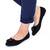Balerini de dama, accesorizati cu puf si brosa aurie 1861-BLACK, Culoare (12): Negru, Marime (12): 36 - - Roveli