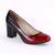 Pantofi de dama lacuiti, cu varf rotunjit si toc mediu, in degrade SH500A-RED/BLACK, Culoare (12): Rosu, Marime (12): 35 - - Roveli