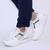 ​Sneakers casual de dama, cu platforma si insertii aurii 28706-WHITE, Culoare (12): Alb, Auriu, Marime (12): 38* - 2- Roveli