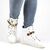 Pantofi  casual, sport de dama stil gheata accesorizati cu pietre colorate 607-1-WHITE, Marime (12): 38 - 5- Roveli Pantofi  casual, sport de dama stil gheata accesorizati cu pietre colorate 607-1-WHITE, Marime (12): 38 - 5- Roveli