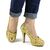 Pantofi de dama eleganti cu platforma si toc inalt, cu paiete si insertii aurii A1281-GOLD, Marime (12): 36 - 4- Roveli