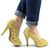 Pantofi de dama eleganti cu platforma si toc inalt, cu paiete si insertii aurii A1281-GOLD, Marime (12): 36 - 5- Roveli