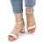 Sandale elegante de dama cu toc mic si gros 980-13-BEIGE, Culoare (12): Bej, Marime (12): 38** - 2- Roveli