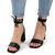 ​Sandale de dama, elegante, cu snururi si toc mediu, gros si patrat NN30-5-BLACK, Culoare (12): Negru, Marime (12): 38 - 2- Roveli