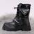 Ghete imblanite de copii, cu talpa groasa  CH996-BLACK, Culoare (12): Negru, Marime (12): 33 - 3- Roveli